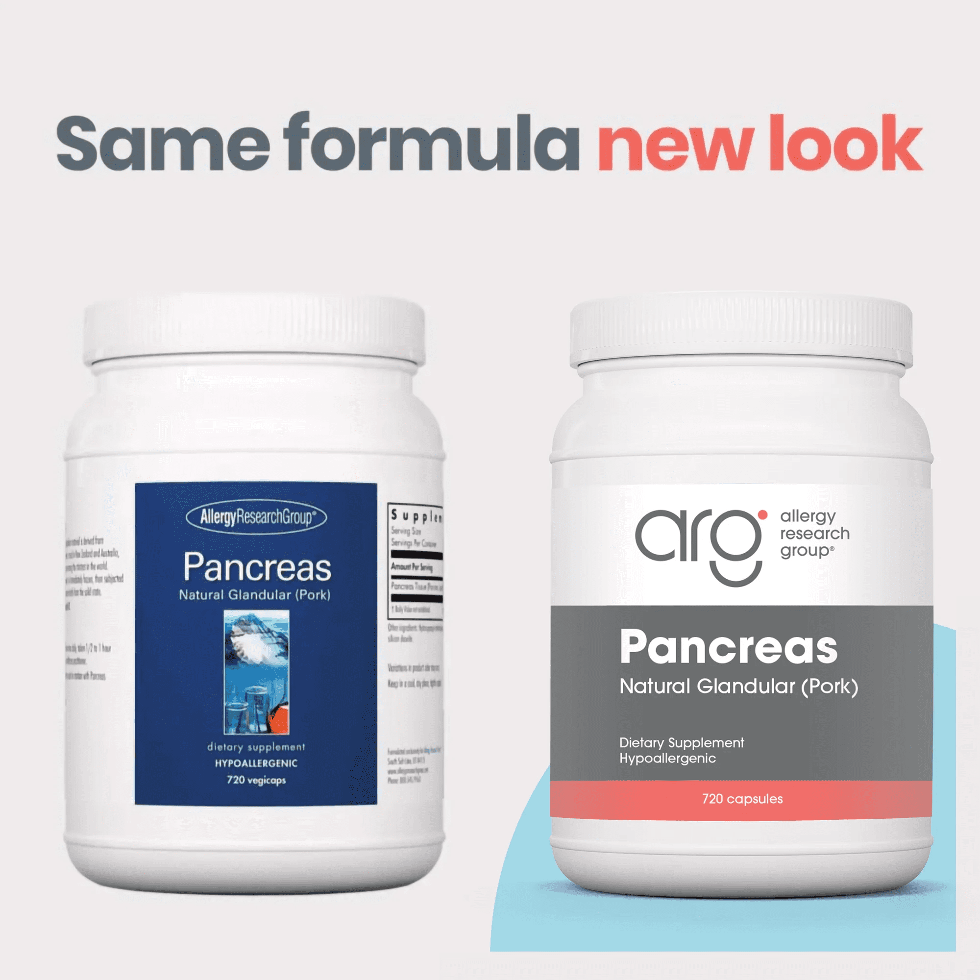 ARG Pancreas Natural Glandular - Supports Healthy Pancreas, Immune & Digestive Activity - 425 mg per Serving - Freeze Dried Tissue from Pork - 720 Servings - 720 Capsules