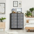 thumbnail image 4 of Sorbus Dresser with 10 Drawers - Storage Unit Organizer Chest for Clothes - Bedroom, Hallway, Living Room, Closet, & Dorm Furniture - Steel Frame, Wood Top, and Easy Pull Polyester Fabric Bins, 4 of 10