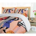 thumbnail image 5 of Ambesonne Sports Duvet Cover Sets, Vintage Basketball Art, 2-Queen, Orange Black, 5 of 7