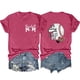 thumbnail image 1 of Camisetas de Manga Corta para las Mujeres Carta Impresa Doble Cara Suelta Tee, Casual Vintage Verano Top Mujeres, 1 of 3