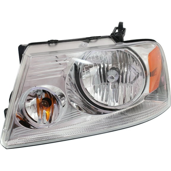 Headlight Compatible with FORD F-150 2004-2008 LH Assembly Halogen with Chrome Trim New Body Style - CAPA
