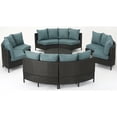 thumbnail image 1 of Noble House Newton Ensemble de Canapé Sectionnel en Osier Rond 8 Places Gris/bleu Sarcelle, 1 of 33