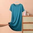 thumbnail image 2 of Plus Size Night Gowns for Adult Women Casual Home Leisure Short Sleeve Crewneck Night Shirts Sleepwear Soft Comfy Dark Green 3XL, 2 of 8