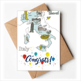 thumbnail image 1 of Map City Italy Landmark National Flag Pattern Wedding Cards Congratulations Greeting Envelopes, 1 of 3