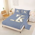 thumbnail image 2 of Erosebridal Initial K Letter Kid Queen Sheet Sets, Abstract Stripe Bed Set, 4pcs, 2 of 5