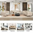 thumbnail image 7 of Velvet Accent Chair, Single Sofa Chair with Metal Legs, Comfy Upholstered Armchair with Button Tufted Back, Modern Side Chair for Living Room Bedroom, Beige, 7 of 7