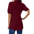 thumbnail image 5 of STARNC Women Lapel Collar Button Puff Short Sleeve Top, 5 of 5