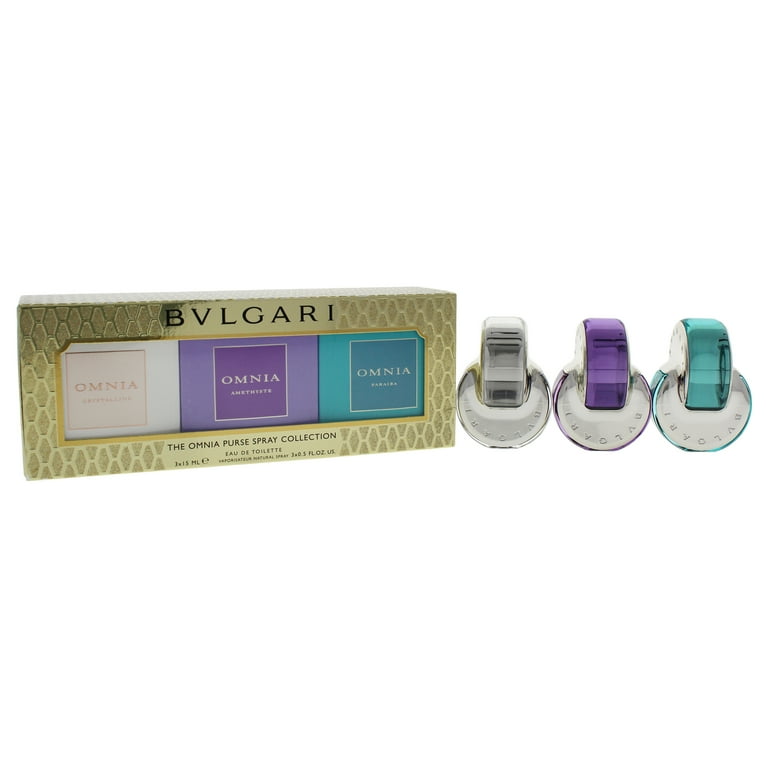 Bvlgari The Omnia Purse Collection 3 x 0.5oz Omnia Amethyste Eau De Toilette Spray Omnia Crystalline Eau De Toilette Spray Omnia Paraiba Eau De