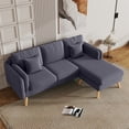 thumbnail image 3 of Aukfa 85" Sectional Couch Reversible L shape Sofa for Living Room, Solid Wood Legs, Linen, Gray, 3 of 14