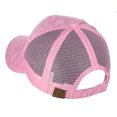 thumbnail image 4 of C.C Unisex Tie Dye Pattern Front Panel Adjustable Mesh Trucker Baseball Cap, Pink, 4 of 4