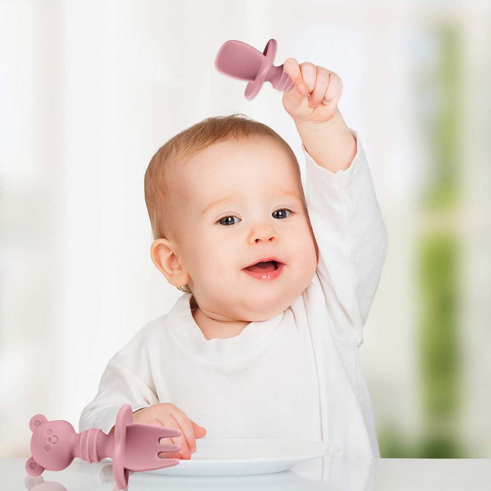 Child Toddler Cutlery Fork Spoon Set Case Infant Baby Feeding Utensils BPA Free