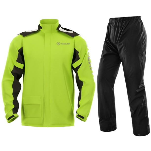 Mymisisa SULAITE Motorcycle Rain Jacket + Rain Pants with Shoe Covers