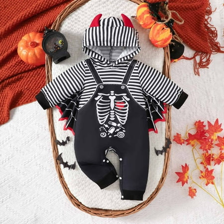 

Riecok Newborn Girl Halloween Outfit Hooded Romper Jumpsuit My First Halloween Infant Girl Hooded Playsuit Round Neck Hooded Sweatshirt Baby Casual Loose Loose Comfy Fashion Trendy Outfits 110 Black