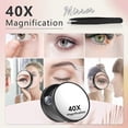 thumbnail image 3 of 40x Magnifying Mirror with Suction Cups and Tweezers Set, 40x Cosmetic Mirrors with Strong Magnification for Precise Makeup and Eyebrow Plucking, 3 of 5