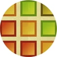 thumbnail image 1 of Ahgly Company Machine Washable Indoor Round Transitional Bold Yellow Area Rugs, 5' Round, 1 of 7