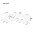 thumbnail image 4 of 111" Modular Sectional Sofa, L Shaped Cloud Couch with 27 Inch Deep Seat, Modern 3 Seater Comfy Chenille Sofa with Chaise for Living Room, Blue, 4 of 9