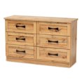 thumbnail image 1 of Baxton Studio Colburn 6-Drawer Oak Brown Finished Wood Storage Dresser, 1 of 8