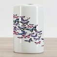 thumbnail image 2 of Navy and Blush Ceramic Toothbrush Holder, Various Butterflies Flying Together Spring Summer Nature Inspired, Decorative Versatile Countertop for Bathroom, 4.5" X 2.7", Violet Blue Pink, 2 of 4