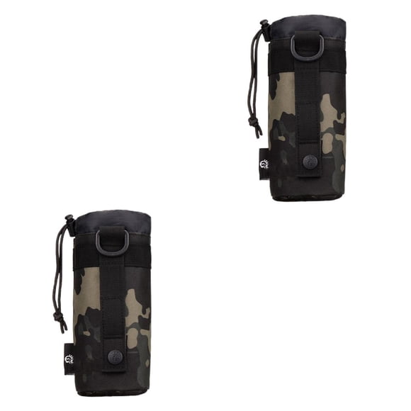 Bolsa portabotellas de agua Greeniant de nailon 2piezas Camuflaje negro