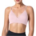 thumbnail image 2 of Womens Sports Bras Comfort Oman Bras With String Quick Dry Shockproof Running Fitness Underwear Wireless Bra Pink L, 2 of 8