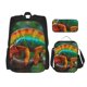 thumbnail image 1 of Disketp Chameleon Mochila Estampada de Gran Capacidad con Lonchera y Estuche, Set de 3 Piezas para Estudiantes, 1 of 7