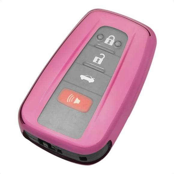 TANGSEN Smart Key Fob Case Pink TPU Protective Cover for Toyota Avalon Camry C-HR Corolla Prius Prime RAV4 2 3 4 Button