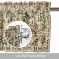 thumbnail image 6 of Spring Valance Curtain Oriental Traditional Ethnic Floral Birds Retro Linen Window Valances Rod Pocket Short Curtains Window Treatments for Kitchen Bedroom Bathroom Laundry 42" x 18", 6 of 9