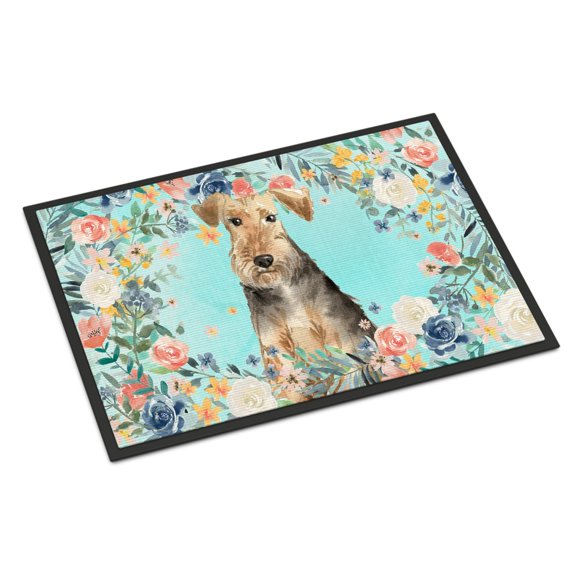 Carolines Treasures CK3405JMAT Airedale Terrier Door Mat Indoor Rug or Outdoor Welcome Mat 24x36 Doormat 36"L x 24"W