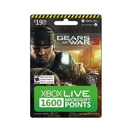 Gears Of War 3 Xbox Live 1600 Points Gift Card