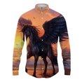 thumbnail image 4 of Camisas con estampado 3D de caballos para hombre, blusa informal de manga larga con botones, ropa de calle, camisa de playa de gran tamaño para hombre, 4 of 5