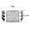 thumbnail image 2 of High polished (no plating) Stainless Steel Ring with AAA Grade CZ in Clear for Women Clear Stone Color Style TK1803 Size 10, 2 of 4