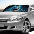 thumbnail image 4 of FORUDESIGNS Shark Print Car Windshield Sun Shade Portable Sunshade for Car Front Window Blocks Heat and Sun, Windshield Dash Protector Fit for SUV Van Truck, 4 of 7