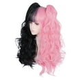 thumbnail image 2 of Peluca de cabello humano Unique Bargains 24'+24' Negro Rosa Rizado con gorra, 2 of 6