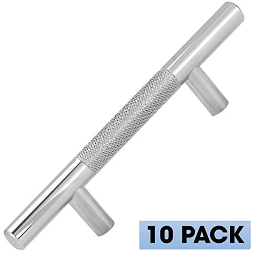 Hamilton Bowes Polished Chrome Diamond Cut 3 Quot Inch 76 2 Mm Center To Center 5 3 4 Quot Overall Modern Steel Bar Pull Knurled 10 Pack Walmart Com Walmart Com
