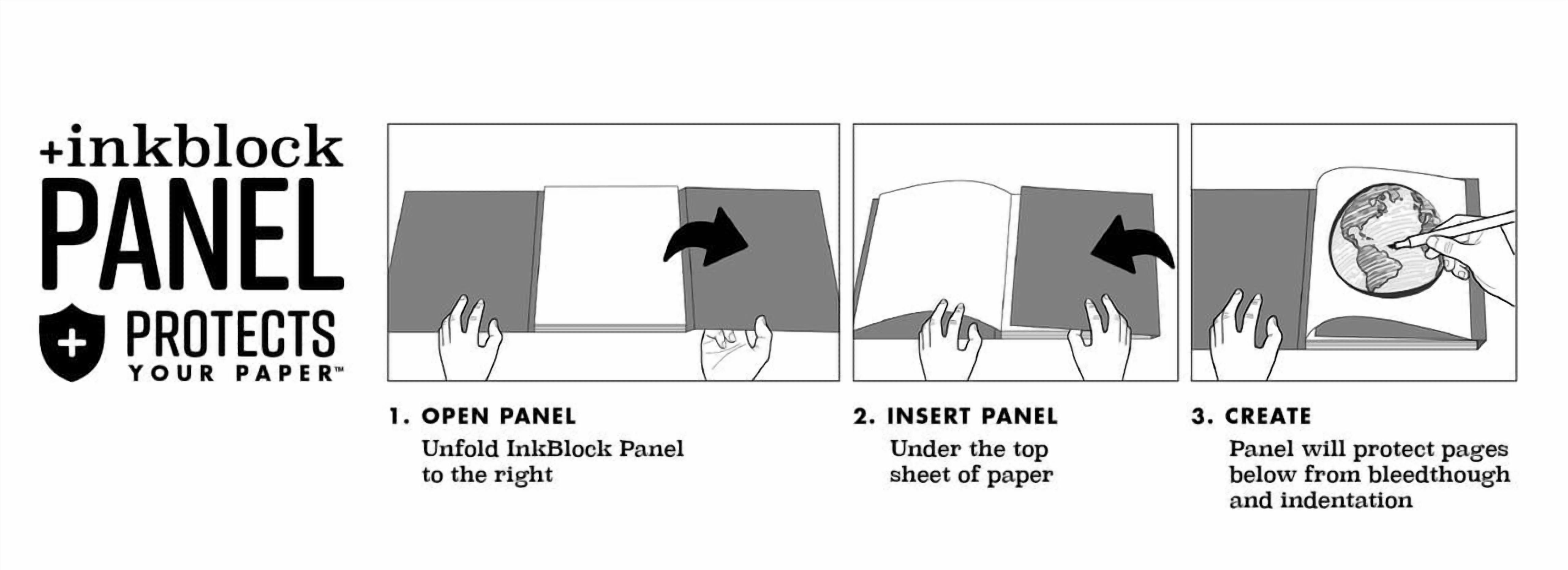 Koh-I-Noor 11" x 14" Pen Paper Bright White Smooth Paper Pad with "Ink Block" Panel, 80 lb. / 118 GSM, 60 Sheets/Pad, 1 Each