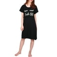 thumbnail image 5 of HDE Womens Sleepwear Cotton Nightgowns Short Sleeve Sleepshirt Print Night Shirt S-5X (F-off, 2X/3X), 5 of 5