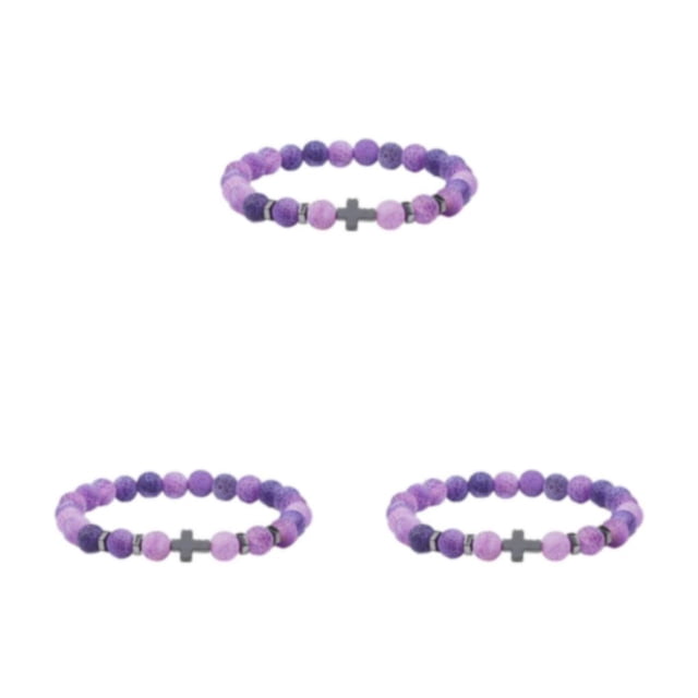 kurtrusly Large Application Perles Exquises Bracelet pour Polyvalents Cadeaux de Mode Bracelets Violet Usure 3Set