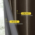 thumbnail image 3 of NICETOWN Full Blackout Energy Saving Curtains, Faux Linen Soundproof Modern Grommet Noise Reducing Drapes for Bedroom, W62 x L84, Coffee, 2 Panels, 3 of 7