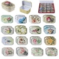 thumbnail image 1 of 32Pcs Mini Flower Tin Trinket Jewelry Organizer Box Tinplate Storage Case with Lid Small Rectangular Bead Container for Storage of Small Items, Crafts, Christmas stocking stuffers(flower), 1 of 7