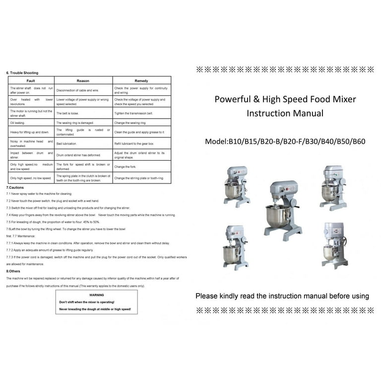 Stainless Steel (SS) Double Planetary Mixer, B40 Dough Mixer 40 kg