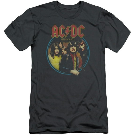 Men's AC/DC Highway To Hell Slim Fit T-shirt Small Grey