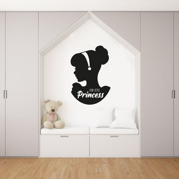 Our Little Princess Disney Movie Character Disney Princess Cinderella Silhouette Disney Movie Vinyl Wall Art Wall Decal Wall Sticker Home Decoration Design Kids Girls Room Wall Décor Size (40x40 inch)