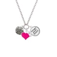 thumbnail image 2 of Delight Jewelry Silvertone Antiqued Sand Dollar - Hot Pink Heart Nurse Strong Zoe Necklace, 2 of 4