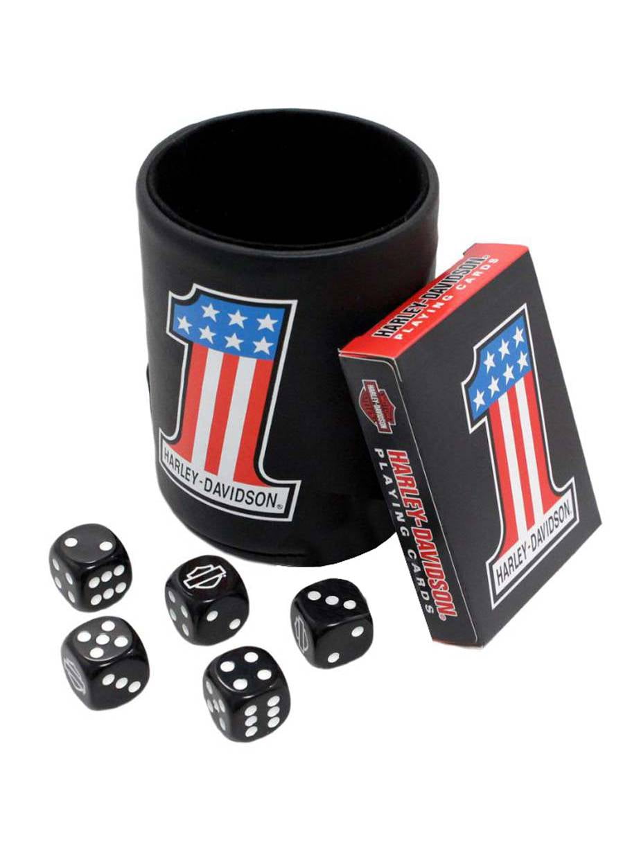 HarleyDavidson 1 American Flag Game Set Dice Cup, Cards & Dice 609