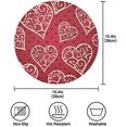 thumbnail image 2 of GZHJMY Valentine's Day Love Heart Round Placemasts Set of 4, Non-Slip Heat Resistant Place Mats Washable Kitchen Dining Table Mats, 15.4", 2 of 5