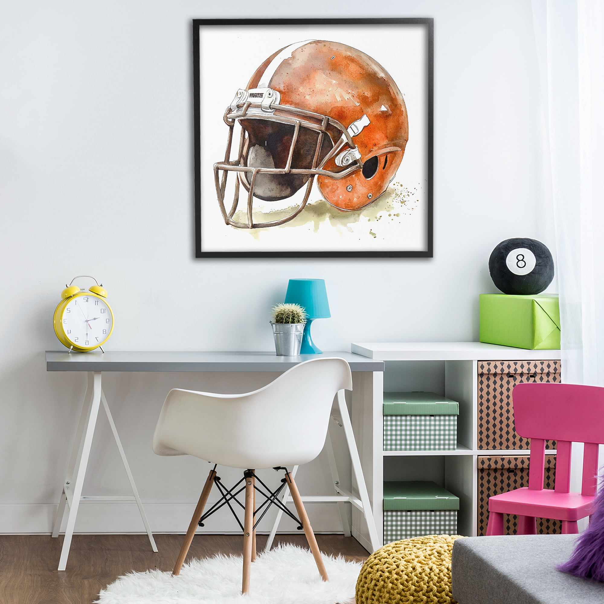 Stupell Industries Red Football Helmet Black Framed Giclee Art, design by Creative Studio