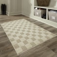 thumbnail image 2 of Mainstays Plush Block Check Ivory Indoor Accent Rug, 30" x 46", 2 of 7