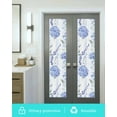 thumbnail image 5 of Window Privacy Film Hydrangea Leaves Stained Glass Window Film Decorative Sun Block Window Cover Blue Striped Botanical Floral Window Clings Static Adhesive Sticker for Bathroom 23.6"x78.7", 5 of 6