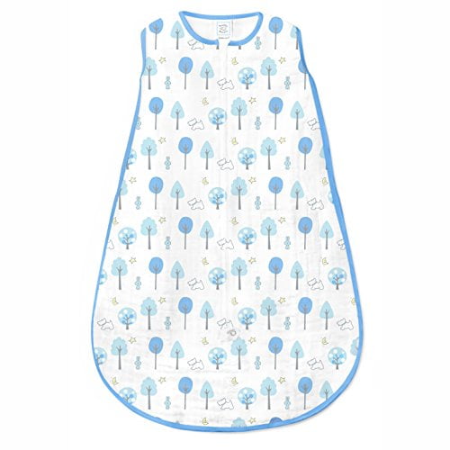 Amazing Baby by SwaddleDesigns Cotton Muslin Baby Sleeping Bag with 2-Way Zipper