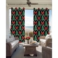 thumbnail image 3 of Christmas Tree Blackout Curtains 54 Inch Length 2 Panels Set for Living Room Bedroom, Xmas Pine Tree Red Bow Winter Geometric Black Room Darkening Window Curtains Thermal Black Out Curtain 52"x54", 3 of 8